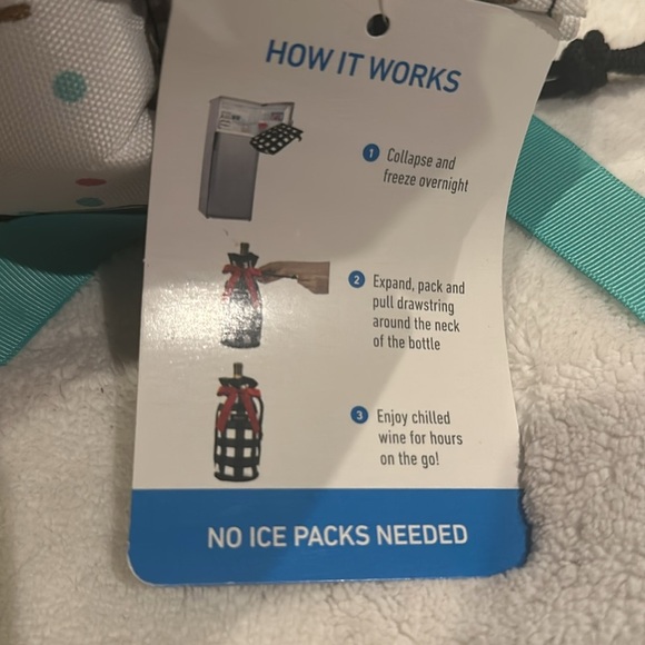 NWT PACKIT freezable Drawstring Wine Bag. CHEERS LOGO WITH CONFETTI. - Picture 6 of 6